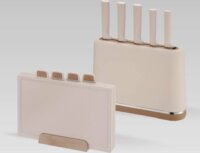 Maestro MR-1412-BEIGE Kés- és Vágódeszka készlet tartóval 10 darabos - Bézs