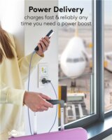 Goobay 75737 Dual USB-A / USB-C GaN Slim Hálózati Gyorstöltő Adapter Készlet 30W - Fekete (2 darabos)