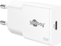 Goobay 75736 USB-C GaN Slim Hálózati Gyorstöltő Adapter Készlet 30W - Fehér (2 darabos)