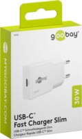 Goobay 75736 USB-C GaN Slim Hálózati Gyorstöltő Adapter Készlet 30W - Fehér (2 darabos)