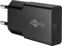 Goobay 75735 USB-C GaN Slim Hálózati Gyorstöltő Adapter Készlet 30W - Fekete (2 darabos)