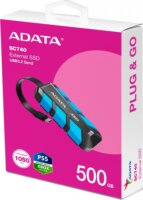 Adata 500GB SC740 USB-C 3.2 Külső SSD - Kék/Fekete