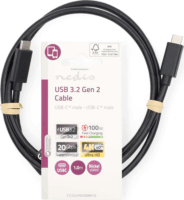 Nedis CCGL64020BK10 USB-C apa - USB-C apa 3.2 Adat és töltő Kábel 1m - Fekete