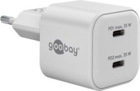 Goobay 75334 Dual Nano USB-C GaN Hálózati Gyorstöltő Adapter Készlet 35W - Fehér (2 darabos)