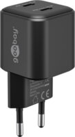 Goobay 75333 Dual Nano USB-C GaN Hálózati Gyorstöltő Adapter Készlet 35W - Fekete (2 darabos)