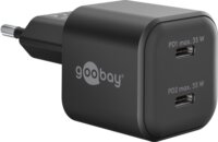 Goobay 75333 Dual Nano USB-C GaN Hálózati Gyorstöltő Adapter Készlet 35W - Fekete (2 darabos)