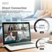 Digitus AK-300601-030-S USB-C 3.2 - S/FTP Patch Kábel 3m - Fekete