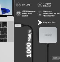 Digitus AK-300601-050-S USB-C 3.2 - S/FTP Patch Kábel 5m - Fekete