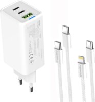 ColorWay 058PDCL USB-A / 2x USB-C Hálózati gyorstöltő szett 65W - Fehér