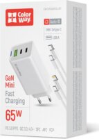 ColorWay 058PDCL USB-A / 2x USB-C Hálózati gyorstöltő szett 65W - Fehér