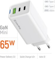 ColorWay 058PD USB-A / 2x USB-C Hálózati gyorstöltő 65W - Fehér