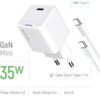 ColorWay 056PDC USB-C Hálózati gyorstöltő szett 35W - Fehér