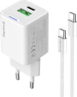 ColorWay 055PDC USB-A / USB-C Hálózati gyorstöltő szett 35W - Fehér