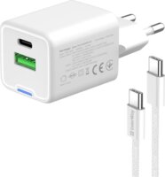 ColorWay 055PDC USB-A / USB-C Hálózati gyorstöltő szett 35W - Fehér