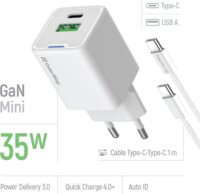 ColorWay 055PDC USB-A / USB-C Hálózati gyorstöltő szett 35W - Fehér