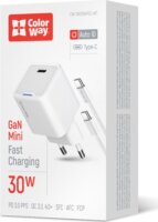ColorWay 054PDC USB-C Hálózati gyorstöltő szett 30W - Fehér
