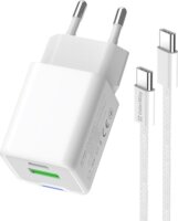 ColorWay 053PDC USB-A / USB-C Hálózati gyorstöltő szett 30W - Fehér