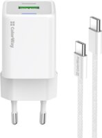 ColorWay 053PDC USB-A / USB-C Hálózati gyorstöltő szett 30W - Fehér