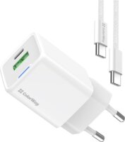 ColorWay 053PDC USB-A / USB-C Hálózati gyorstöltő szett 30W - Fehér