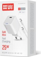 ColorWay 052PDC USB-C Hálózati töltő szett 25W - Fehér