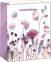 Iris Réti virág mintás Szalagfüles matt Papír ajándéktasak (26 x 32cm) - Mintás