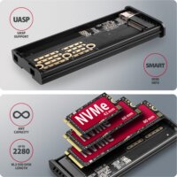 Axagon EEM2-SD2 2.5" USB 3.2 Gen 2 M.2 Külső SSD ház - Ezüst