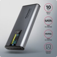 Axagon EEM2-SD2 2.5" USB 3.2 Gen 2 M.2 Külső SSD ház - Ezüst