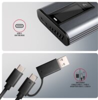 Axagon EEM2-SD2 2.5" USB 3.2 Gen 2 M.2 Külső SSD ház - Ezüst