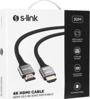 S-Link SLX-HD4K30 HDMI1.4 apa - HDMI1.4 apa Kábel 30m - Fekete
