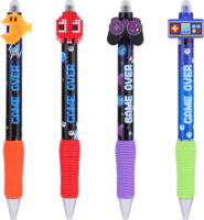 Nebulo Pixel gamer Radírozható nyomógombos zselés toll (Kék tinta / 0,7mm) - Többféle