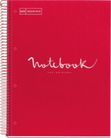 Miquelrius Emotions PP 5x24 lapos A4 vonalas spirálfüzet - piros