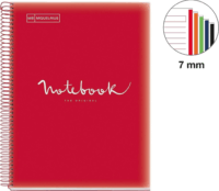 Miquelrius Emotions PP 5x24 lapos A4 vonalas spirálfüzet - piros