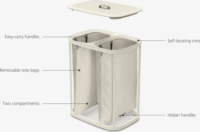 Joseph Joseph Tota 2 rekeszes szennyestartó 90L - Ekrü
