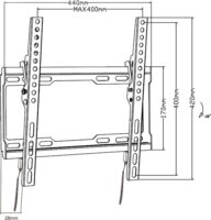 Maclean MC-412 32"-70" LCD TV / Monitor fali tartó konzol - Fekete