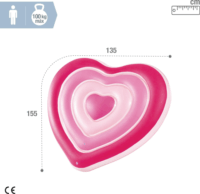 Intex: Szív alakú matrac - Rózsaszín (155 x 135 cm)