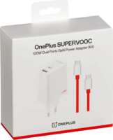 OnePlus Dual Ports USB Type-C + Type-A Hálózati Gyorstöltő Adapter 120W - Fehér / Piros