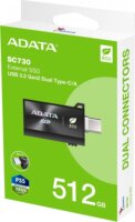 Adata 512GB SC730 USB-A/USB-C 3.2 Külső SSD - Fekete