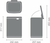 Brabantia BO 7 literes Fali / Álló fém szemetes - Matt fekete