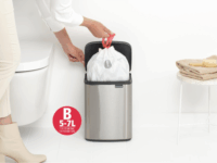 Brabantia BO 7 literes Fali / Álló fém szemetes - Matt Szürke