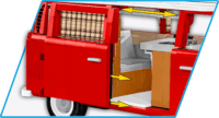 COBI Volkswagen T2a Camper Van Executive Edition 2775 darabos építőjáték 1:12 - Piros/Fehér