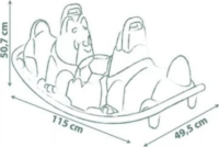 Smoby Life 2 személyes Kutya formájú libikóka - Zöld