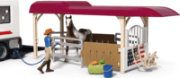 Schleich 42705 Horse Club Lakeside teherautó és pótkocsi figura szett