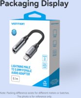 Vention BMBHA Lightning apa - 3.5mm Jack anya Átalakító Adapter - Szürke