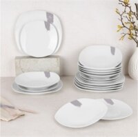 Berlinger Haus BH/10202 18 darabos tányér készlet - Fehér/Szürkésbarna