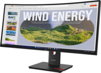 Lenovo 34" T34WD ThinkVision 21:9 QWHD VA LED Ívelt Irodai Monitor - Fekete