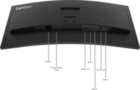 Lenovo 34" T34WD ThinkVision 21:9 QWHD VA LED Ívelt Irodai Monitor - Fekete