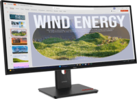 Lenovo 34" T34WD ThinkVision 21:9 QWHD VA LED Ívelt Irodai Monitor - Fekete
