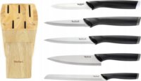 Tefal K221S644 Comfort késkészlet fa tartóval 5 darabos - Fekete