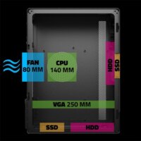 Advance Optima Midi Torony Számítógépház - Fekete