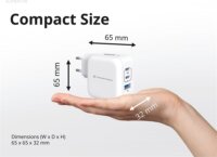 Conceptronic ALTHEA17W 2xUSB-C / USB-A Hálózati Gyorstöltő Adapter 67W + USB-C töltőkábel - Fehér